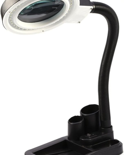 Magnifier with Light and Stand,Adjustable 40 LED Magnifying Desk Lamp Light Magnifier & Desk Lamp Illuminated Lighting 5X 10X Stand Magnifier Crafts Glass Tabletop Lamp with Pen Container - LeafyLoom