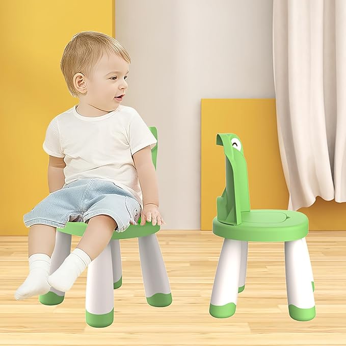 Kids Plastic Chair, Durable and Lightweight Kids Chair,11" H Seat, Indoor or Outdoor Use for Toddlers Boys Girls Birthday Gifts (Green) - LeafyLoom