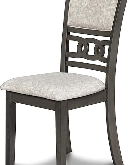 New Classic Furniture Gia Drop Leaf Dining Table with Two Chairs, 42-Inch, Gray - LeafyLoom