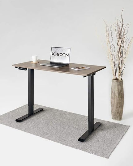 Kaboon Universal Tabletop 47.25"x30", Solid One-Piece Melamine Table Top, Double Desk L-Desk DIY, Home and Office,Eucalyptus/Dark Walnut - LeafyLoom