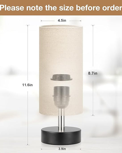 Small Table Lamp for Bedroom - Bedside Lamps for Night Stands, Minimalist Nightstand Light Lamp, Desk Lamps for Reading Room, Kids Room, Living Room, Office, Dorm - LeafyLoom