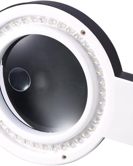 Magnifier with Light and Stand,Adjustable 40 LED Magnifying Desk Lamp Light Magnifier & Desk Lamp Illuminated Lighting 5X 10X Stand Magnifier Crafts Glass Tabletop Lamp with Pen Container - LeafyLoom