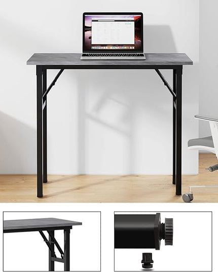 Need Small Desk 31 1/2" No Assembly Foldable Writing Table,Sturdy and Heavy Duty Folding Computer Desks for Small Space/Home Office/Dormitory AC5LB(80 * 40) - LeafyLoom