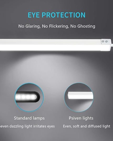 LED Desk Lamp, Architect Task Lamp, Metal Swing Arm Dimmable Drafting Table Lamp with Clamp (3 Color Modes, 10-Level Dimmer, Memory Function) Highly Adjustable Office, Craft, Workbench Light - LeafyLoom