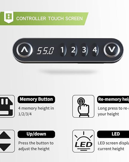 Radlove Dual Motor Height Adjustable Standing Desk Frame, Adjustable Desk Legs for 48'' to 70'' Desk Tops, Home Office Sit Stand Desk Base, Heavy Duty 265 lb Load Capacity for Home Office (Black) - LeafyLoom