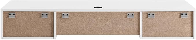 Modway Render Mid-Century Modern, Wall Mount Office Desk, White - LeafyLoom