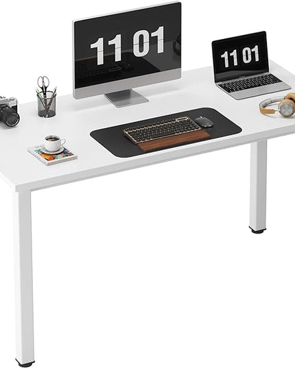 Need Computer Desk, 47 inch Home Office Desk, Modern Simple Style Home Office Gaming Desk, Basic Writing Table for Study Student, White - LeafyLoom