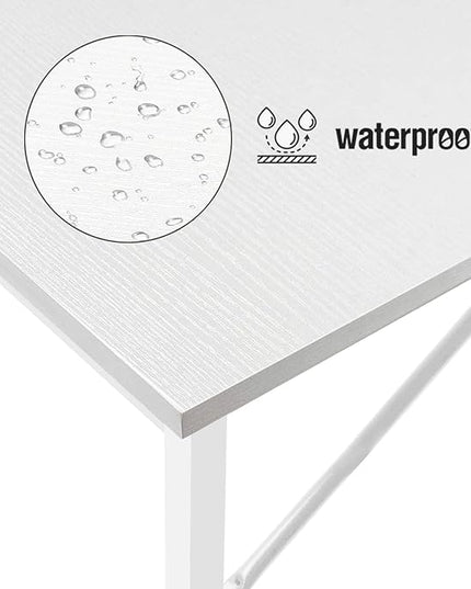 Lufeiya 47 inch White Office Computer Desk - Modern Simple Student Study Table for Home Office Bedroom Writing Desk - LeafyLoom