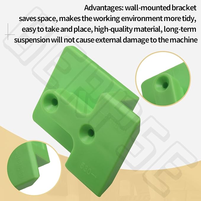 Blower Wall Mount/Mounting Bracket for EGO 530CFM 615/650CFM Leaf Blower, Suitable for Two Different Types of Blowers, Does Not Fit 765 CFM Vane Blower Models, W/Screws, Green - LeafyLoom