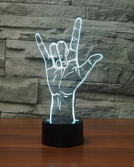 FXUS 3D I Love You Sign Night Light Powered Remote Control Touch 16 Color Change LED Table Desk Lamp Home Decoration Toy Birthday Xmas Kid Children Gift - LeafyLoom