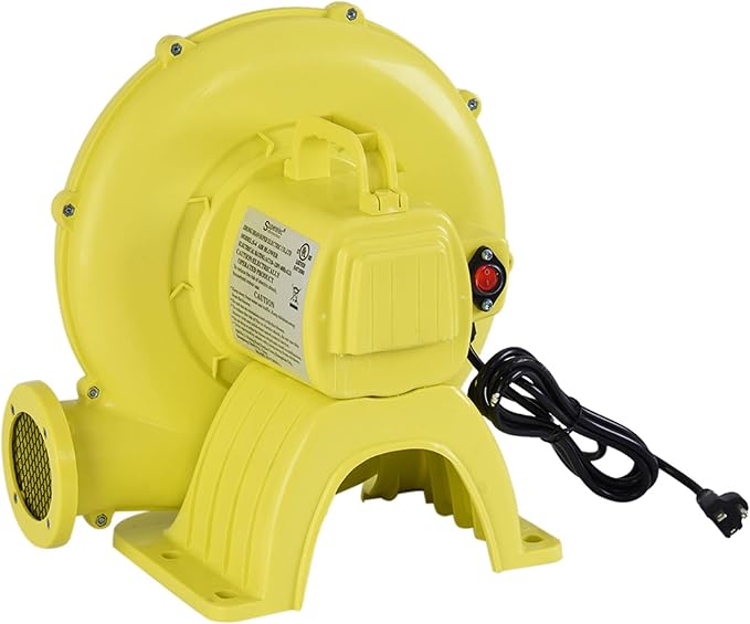 350W Air Blower, Pump Fan Commercial Inflatable Bouncer Blower, Perfect for Inflatable Water Bounce House, Jumper, Bouncy Castle Yellow - LeafyLoom