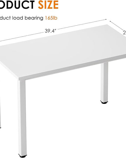 Need Small Desk, 39.4 inches Sturdy Writing Desk for Small Spaces, Small Computer Desk Teens Desk Study Table Laptop Desk Home Ofice Desk, White - LeafyLoom