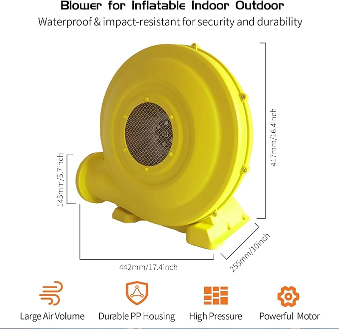 Inflatable Blower,1200W 1.5 HP Inflatable Bouncer Blower,Air Blower for Inflatables,Commercial Bounce House Blower for Bounce House,Inflatable Figures Outdoor Christmas Decorations - LeafyLoom