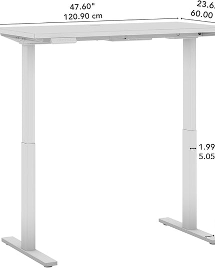 Bush Business Furniture Move 60 Series 48W x 24D Electric in Natural Elm with Black Base, Ergonomic Sit-Stand Computer Table for Home and Professional Office - LeafyLoom