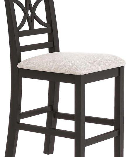 6-Piece Wood Counter Height Dining Table Set with Storage Shelf, Bench and 4 Chairs, for Kitchen, Living Room, Rustic Style, Espresso, 60" L x 30" W x 36" H - LeafyLoom