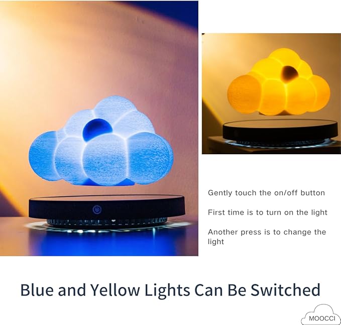 Levitating Cloud Lamp, Magnetic Floating Cloud LED Light Desk Lamp Table lamp Night Light,Unique Gifts Christmas Room Home Office Decor (Cloud Lamp) - LeafyLoom