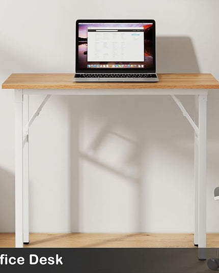 Need Small Desk 31 1/2" No Assembly Foldable Writing Table,Sturdy and Heavy Duty Folding Computer Desks for Small Space/Home Office/Dormitory AC5BW(80 * 40) - LeafyLoom