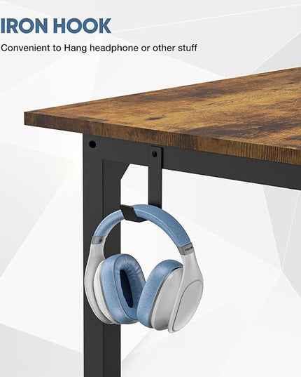 Office Desk Modern Simple Style Writing Study Work Computer Table for Home Bedroom, 40 Inch, Rustic Brown - LeafyLoom