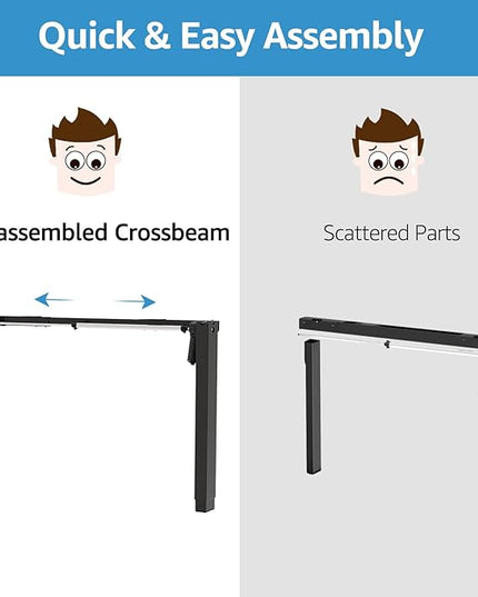 MOUNTUP 55x28 Inches Electric Height Adjustable Standing Desk, Sit Stand Desk with Memory Controller, Ergonomic Stand Up Desk for Home Office with Splice Board, Rustic Brown+Black - LeafyLoom