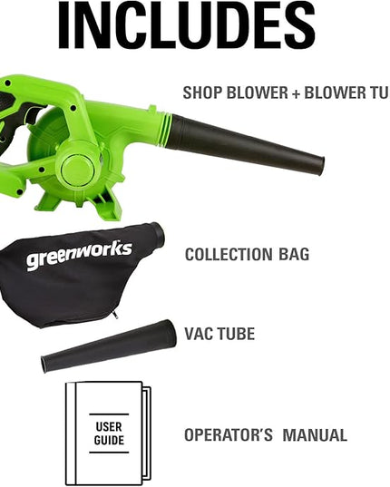 Greenworks 24V (90 MPH / 180 CFM / 125+ Compatible Tools) Cordless Shop Blower, Tool Only - LeafyLoom