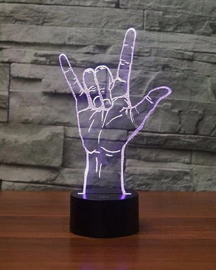 FXUS 3D I Love You Sign Night Light Powered Remote Control Touch 16 Color Change LED Table Desk Lamp Home Decoration Toy Birthday Xmas Kid Children Gift - LeafyLoom