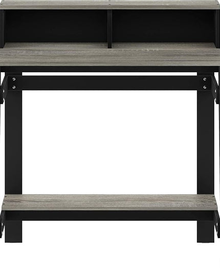Furinno Simplistic A Frame Computer Desk, Black/French Oak Grey - LeafyLoom