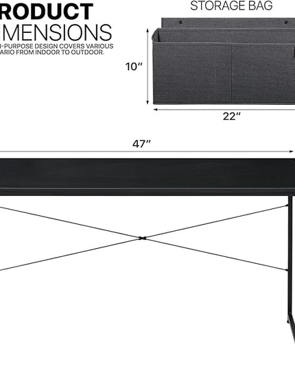 MoNiBloom Computer Desk 47", Simple Style Home Gaming Desk with Storage Bag, Office Writing Workstation- Black - LeafyLoom
