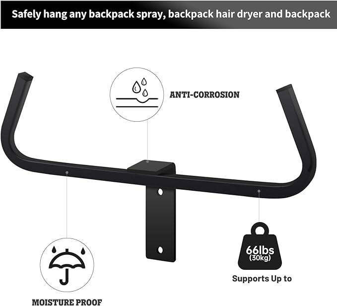 Backpack Sprayer Wall Mount Rack Hanger Backpack Leaf Blower Rack Holder Garden Tool Garage Organizer and Storage,Hunting Pack Storage Tactical Gear Stand (1 PCS) - LeafyLoom