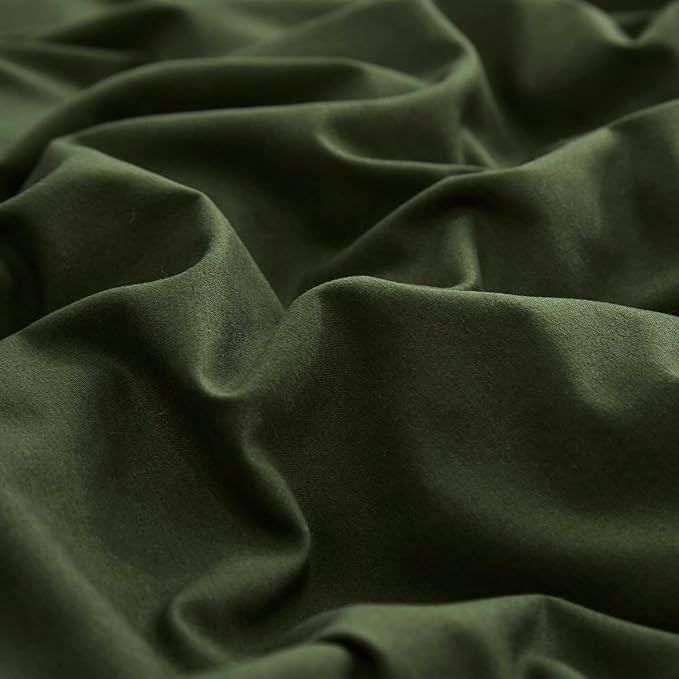 Army Green Comforter Set Deep Green Bedding Set Solid Green Comforter Set Men Breathable Dark Green Bedding Set Women Soft Hunter Green Comforter Set Skin Friendly, Cal King (104" X 96" ) - LeafyLoom
