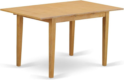 East West Furniture Norfolk 3 Piece Kitchen Set Contains a Rectangle Table with Butterfly Leaf and 2 Dining Room Chairs, 32x54 Inch, NOFK3-OAK-W - LeafyLoom