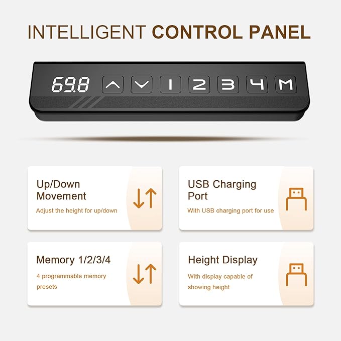 Electric Standing Desk Frame Dual Motor Height Adjustable Desk Motorized Stand Up Desk-White(Frame Only) - LeafyLoom