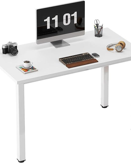 Need Small Desk, 39.4 inches Sturdy Writing Desk for Small Spaces, Small Computer Desk Teens Desk Study Table Laptop Desk Home Ofice Desk, White - LeafyLoom