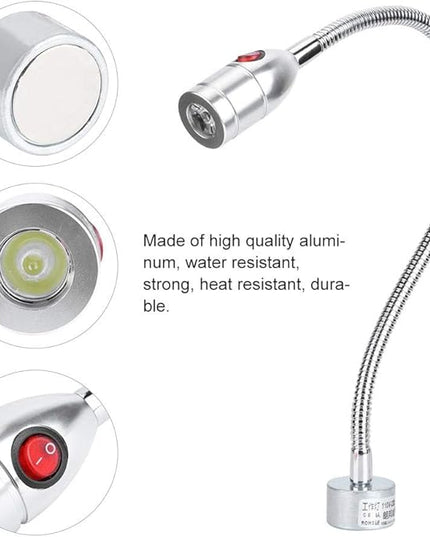 CHICIRIS 3W Flexible Lamp, LED Desk Lamp, Home Sewing Machine Light with Magnetic Base, Flexible Eye Work Lamp for Machine Tools Workbench Reading Lamp - LeafyLoom