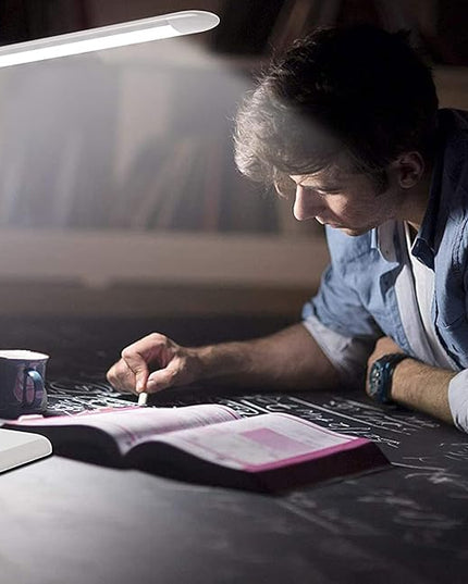 LaiduoleLED Desk Lamp with 3 Lighting Modes, 3 Brightness Level, Dimmable Foldable Eye-Caring 7W Desk Lamp with Touch Control for Studying Working Reading (White) - LeafyLoom