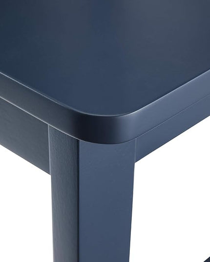 Walker Edison Bennet Bennett Farmhouse 5 Piece Table and X Back Chair Dining Set, Set of 5, Navy Blue - LeafyLoom