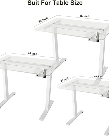 Electric Height Adjustable Stand up Desk Home Office Ergonomic Computer Workstation(Frame Only) - LeafyLoom