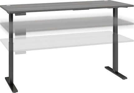 Bush Business Furniture Move 60 Electric Ergonomic Sit-Stand Computer Table for Home and Professional Office, 72W x 30D, Platinum Gray - LeafyLoom