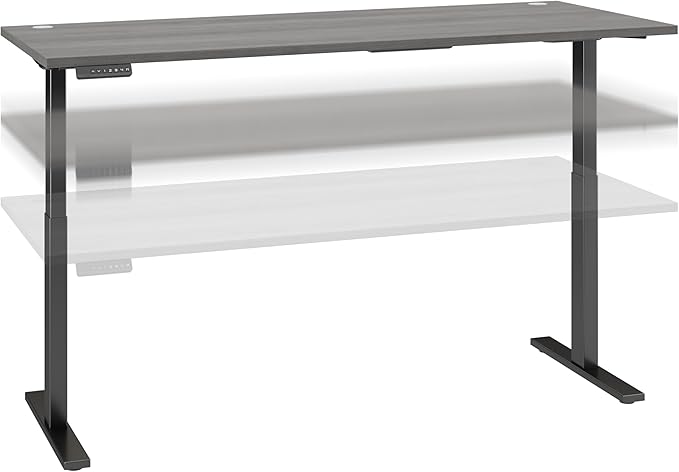 Bush Business Furniture Move 60 Electric Ergonomic Sit-Stand Computer Table for Home and Professional Office, 72W x 30D, Platinum Gray - LeafyLoom
