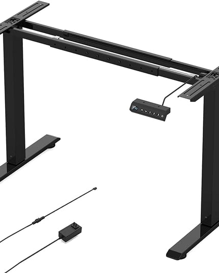 Electric Adjustable Standing Computer Desk Frame, Standing Adjustable Desk Legs, Standing Desk Base Only,Sit Stand Desk Frame for Home and Office(Black) - LeafyLoom
