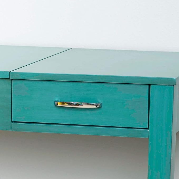 Hives & Honey Parsons Writing Vanity Computer Desk Office Furniture - Turquoise - LeafyLoom