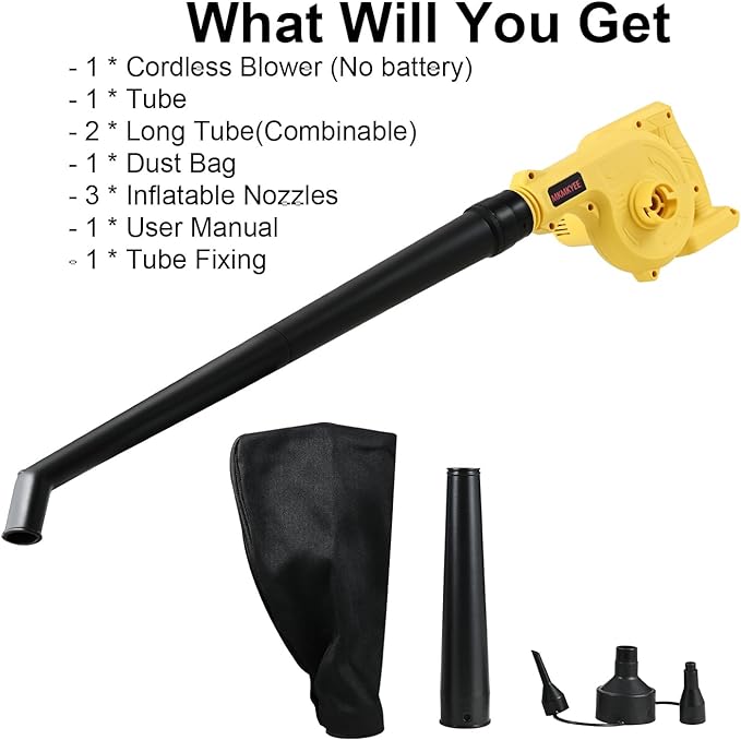 Cordless Blower for DEWALT 20V Max Battery, 3-in-1 Handle Small Blower & Vacuum & Inflatable Compatible with DEWALT Battery by MKMKYEE (Battery Not Included) - LeafyLoom