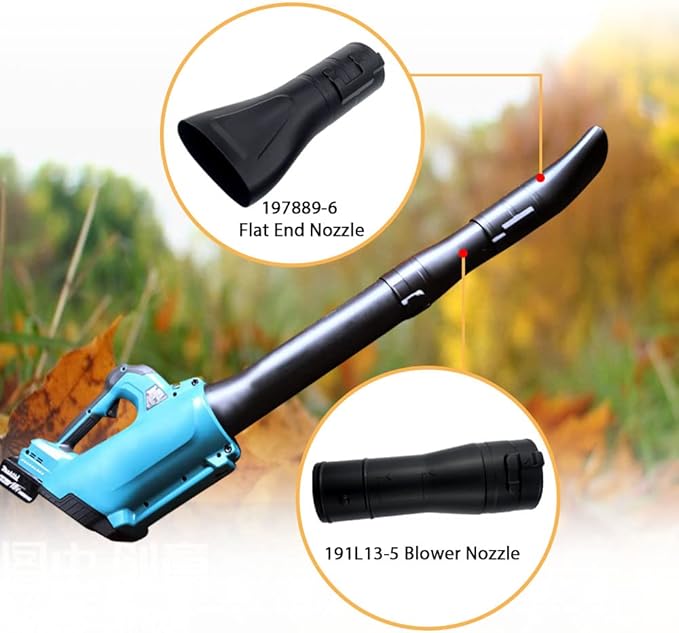 191L13-5 191B21-6 Blower Nozzle and 197889-6 Flat End Nozzle Compatible with Makita X2 36V hand held Blower, use for XBU02Z - one-click installation (GROUP) - LeafyLoom