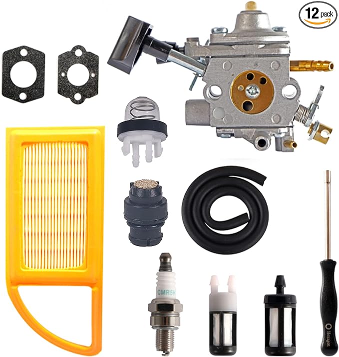 BR600 Carburetor Kit for Stihl BR500 BR550 BR600 BR700 BR 500 550 600 700 Backpack Leaf Blower Replaces Zama C1Q-S183 4282-120-0606 Parts - with 4282 141 0300 Air Filter Tank Vent Kit - LeafyLoom