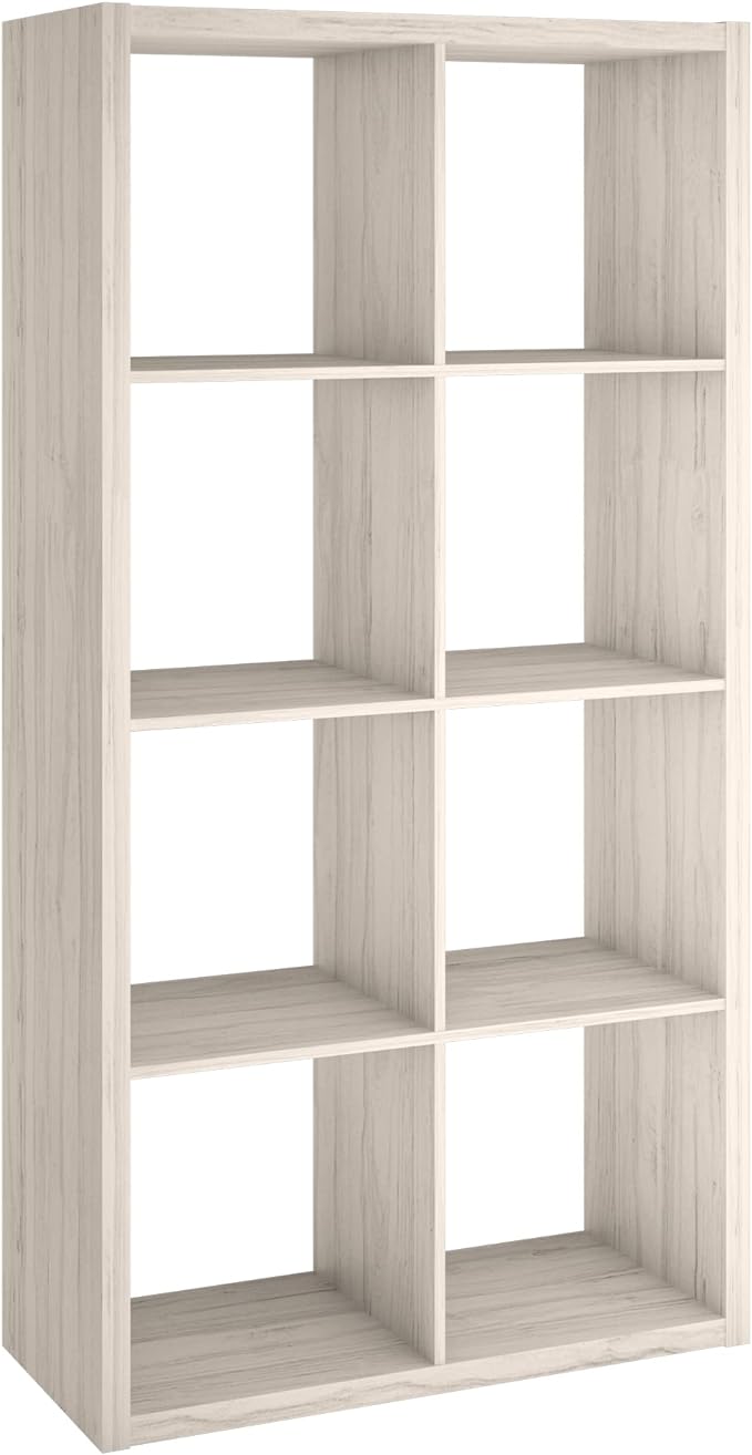 ClosetMaid 4584 Decorative Open Back 8-Cube Storage Organizer, Bleached Walnut - LeafyLoom