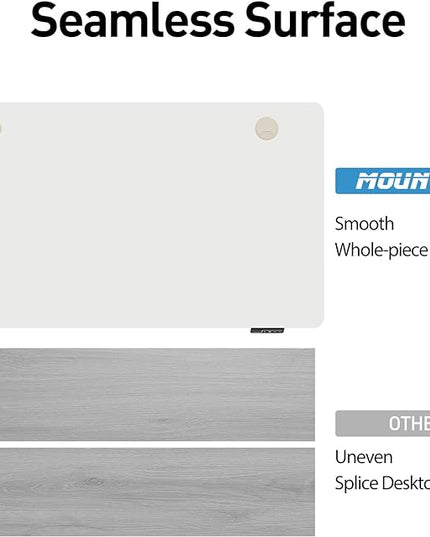 MOUNTUP Height Adjustable Electric Standing Desk Whole-Piece, 48 x 24 Inches Quick Assembly Sit Stand Desk, Stand Up Desk with Memory Controller, Ergonomic Desk, White - LeafyLoom