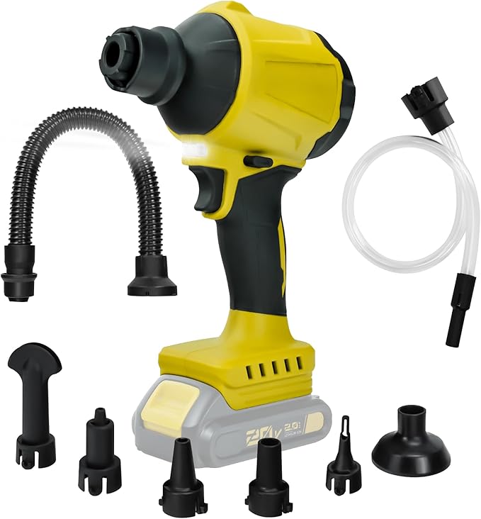 Cordless Dust Blower for Dewalt 20V Max Battery, 2-in-1 Blower & Vacuum, Handheld Blower HighSpeed Motor Air Compressed Duster w/ 671 MPH & 7 Nozzles for Sawmill Room, Home Cleaning(No Battery ) - LeafyLoom