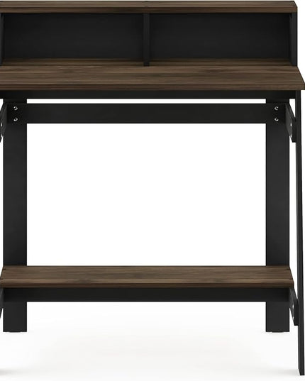 Furinno Simplistic A Frame Computer Desk, 17.9"D x 31.6"W x 35.5"H, Columbia Walnut - LeafyLoom