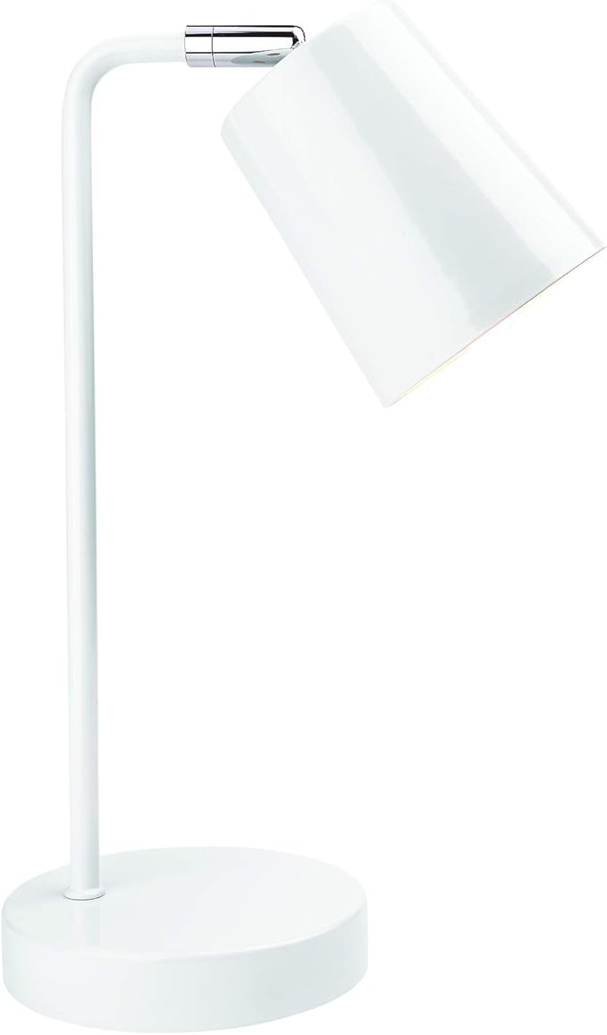 Newhouse Lighting NHDK-OS-WH Oslo Contemporary Desk Lamp with LED Bulb Included, White - LeafyLoom