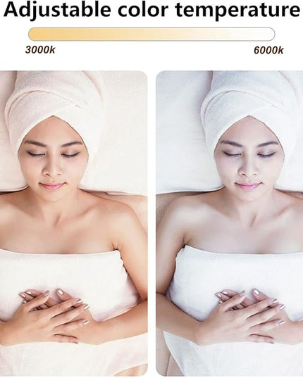 28 Inch Half Moon Nail Desk Lamp, 35W 3000 to 6000K Dimmable Desktop LED Light, Fill Light Half Moon Desk Light for Facial Spa, Manicure, Tattoo, Eyelash, Gifts - LeafyLoom