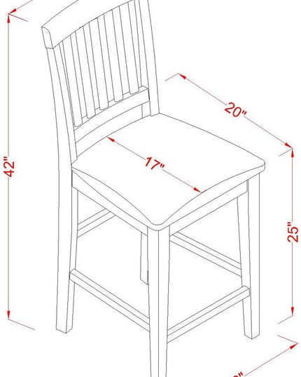 East West Furniture VERN3-WHI-C Vernon 3 Piece Counter Height Dining Set for Small Spaces Contains a Square Wooden Table and 2 Linen Fabric Upholstered Chairs, 36x36 Inch - LeafyLoom